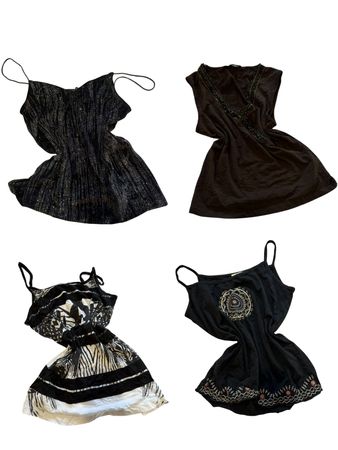 Y2K Black Lace Trim Cami Tops-ST-224