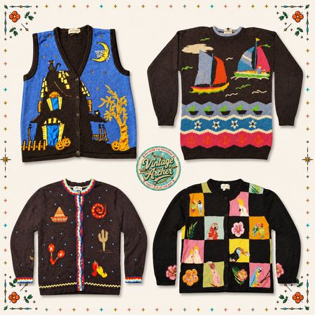 Vintage Heavy Knit Novelty Jumpers Mix: 10pcs (S2)