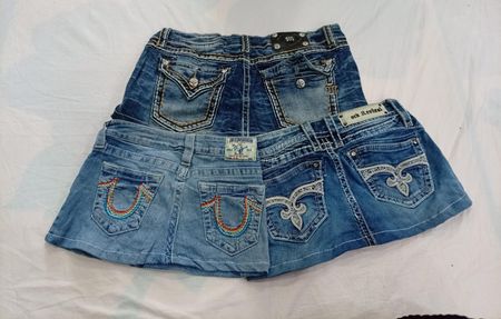 CR11830 Saias Mini de Jeans de Marcas Mistas Recicladas