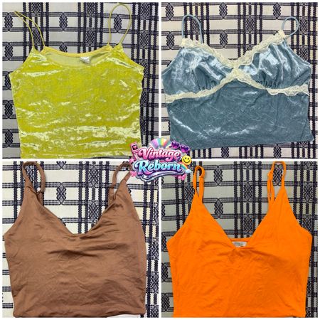 Y2K Vintage Velvet & Solid Cami Bundle | VR-393