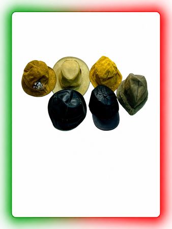 Vintage Genuine Leather Caps & Hats Mix Bundle – Baseball Caps, Bucket Hats & Winter Hats – Y2K Streetwear