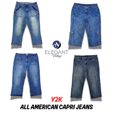 Jeans évasés en denim uniques Y2K - EV0119