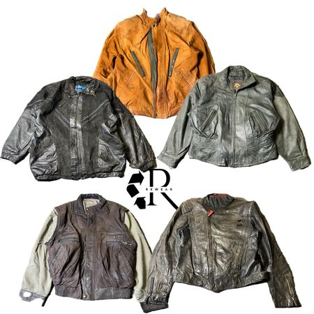 Veste bomber en cuir unique Y2K