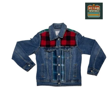 Upcycled Denim Flannel Jacket