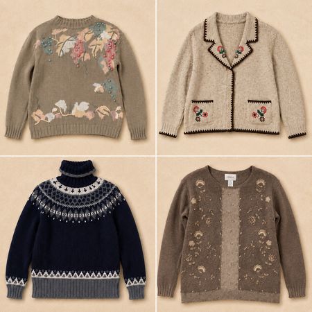 Y2k Classic Floral Sweaters