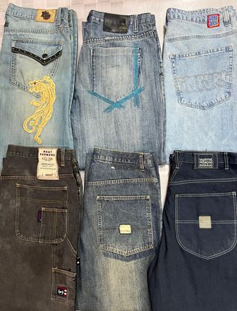 R734 Calças Baggy HipHop Masculinas