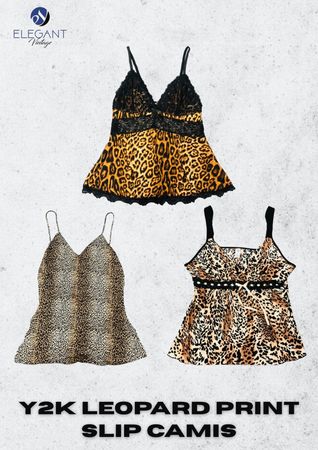 Y2K Leopard Print Slip Camis - EV2403