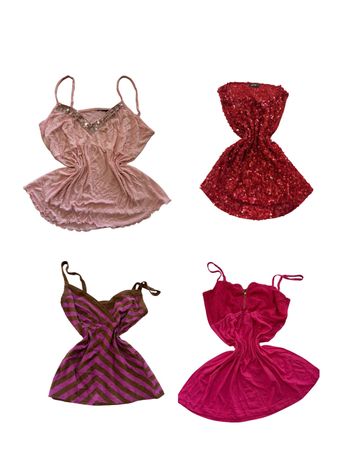Y2K Hot Pink Rhinestone Camisoles-ST-361