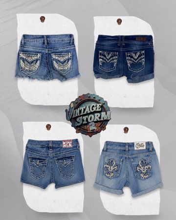 Y2K Embellished Denim Shorts