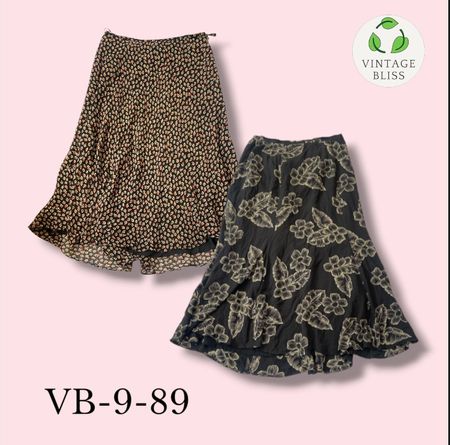 Y2K Jupe en Poly Noir Imprimé Lot en Gros – 8 Pièces | Styles Assortis (VB-9-89) 8 pièces