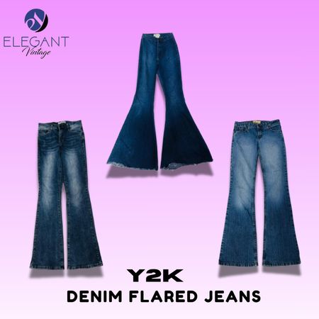 Jeans a zampa d'elefante in denim Y2K - EV1431