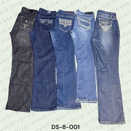 Y2K Embroidered Jeans – Trendy Vintage Style Denim Pants (DS-8-001)