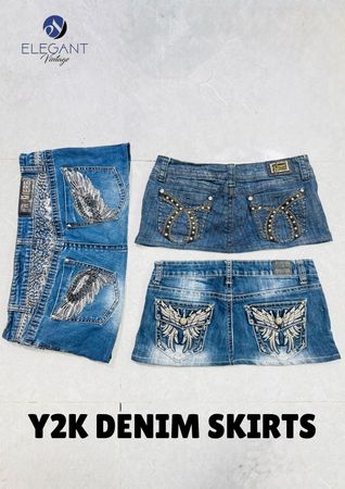 UPCYCLED Y2K Denim Skirts - EVR0665