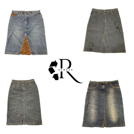 Y2K Era Cyber Girl Denim Midi Skirt RW-2301