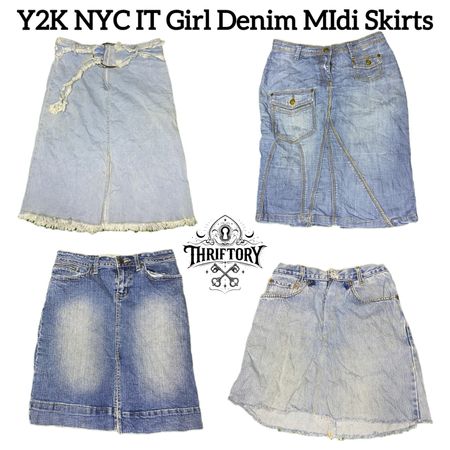 Y2K NYC IT Girl Denim MIDI Skirts TY-089