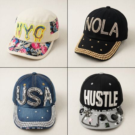 Bling & Rhinestone Fashion Caps Bundle | Embellished, Crystal, Statement & Y2K Styles