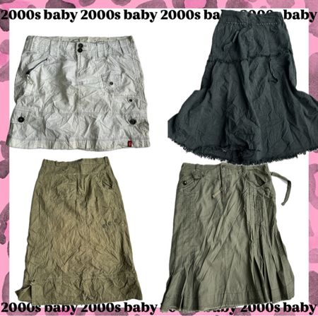 Y2K Cargo Midi Skirts-195