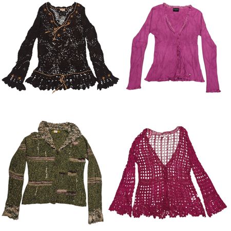 Y2k Vintage Women’s Knitwear Mix – Crochet & Button Cardigans