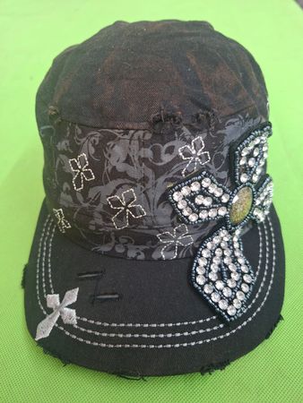 Women's Cadet/Military  Embellished Fashion Caps – Rhinestone, Bling, Sequin & Embroidered Y2K and Vintage mixed