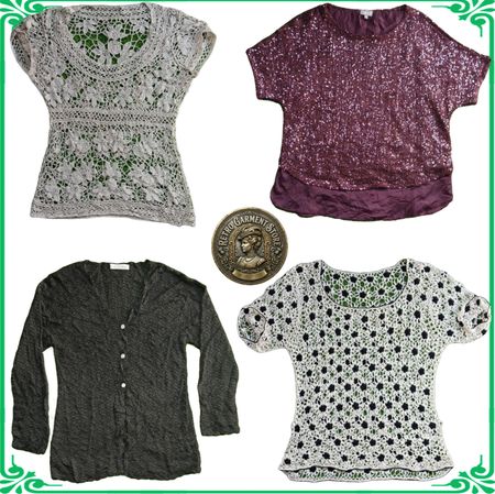 Cardigans en crochet à mailles ouvertes pour femmes Y2K vintage et tops en maille transparente lot A137