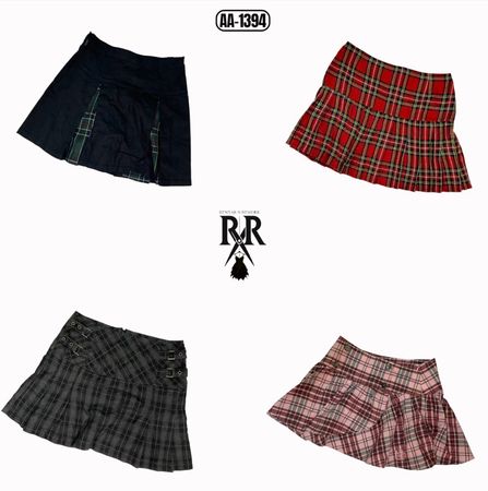 Y2K Gothic Girl Era Checkered Mini Skirts (AA-1394)