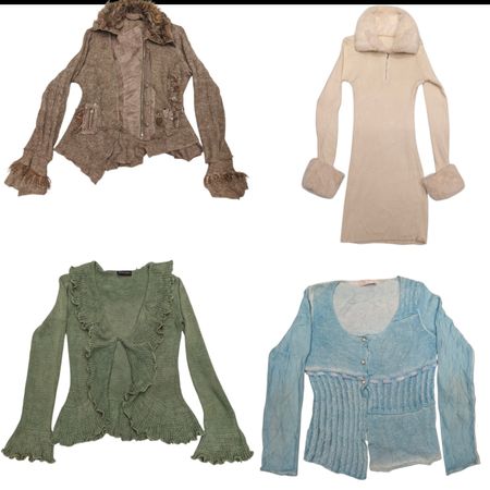 U2k Vintage-Wolloptik-Strickcardigan – Retro-Stil