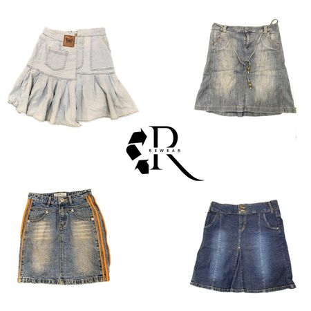 Y2K Era Cyber Girl Denim Midi Skirt RW -2272