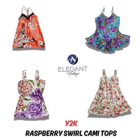 Y2K Raspberry Swirl Cami Tops - EV0824