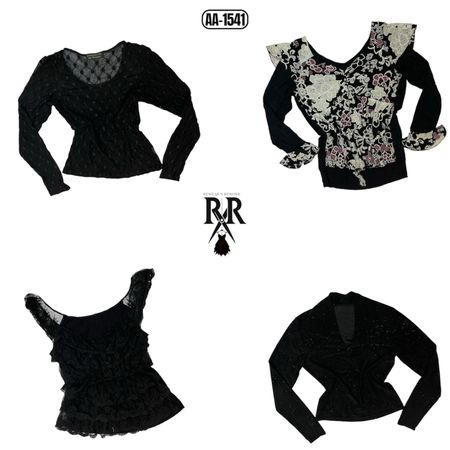 Y2K Black Gothic Mix Tops (AA-1541)