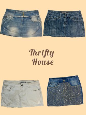 * Y2K Vintage 00s Denim Mini Skirt Edit(TH/605)