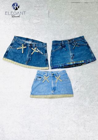 Upcycled Demin Mini Skirts - EVR0373