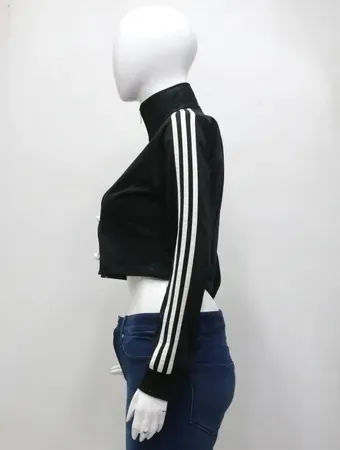 CR1873 UPCYCLED SPORT ZIP CROP JACKET