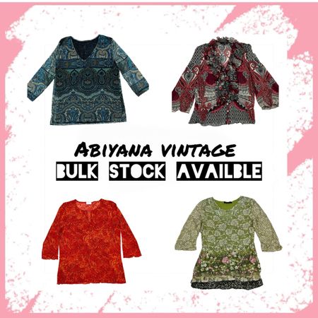 Y2K Blouses Boho Ensemble - Tunique Paisley, Ruffle Baroque, Floral Burnout & Couches en Dentelle -AV-194