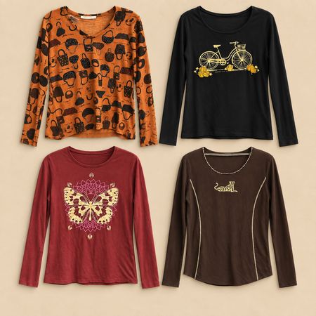 Y2K Moody Fall Graphics Long Sleeves