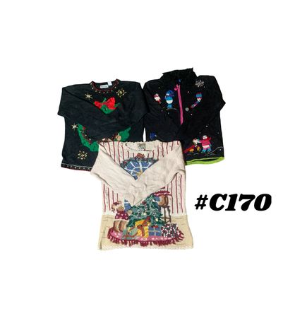 Wholesale Vintage Christmas Sweaters Bundle | 10pcs Women’s Holiday Cardigans Mix (Heirloom Collectibles, Studio, Croft & Barrow, Bobbie Brooks M-XL) C#170