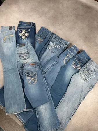 Y2K embroidery bootcut jeans