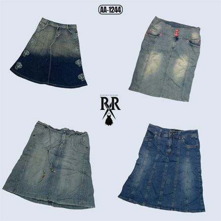 Y2K Britney Era Denim Midi Skirts (AA-1244)