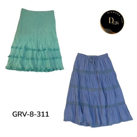 3. Jupe midi en coton pour femmes – Mode vintage classique Y2K. (GRV-8-311)