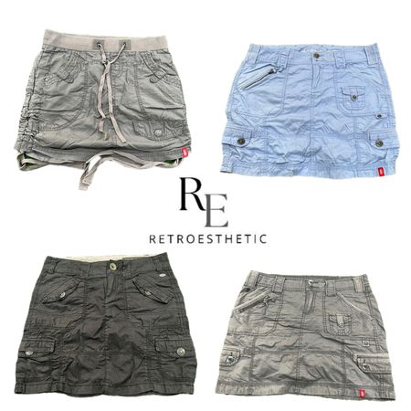 Y2K Unique Cargo Mini Skirt RE-3580