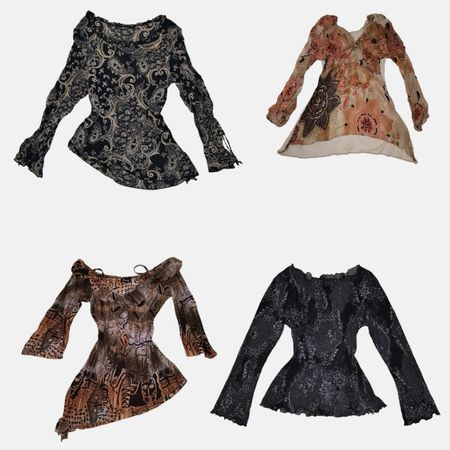 Y2K Grunge Rush Mesh Tops