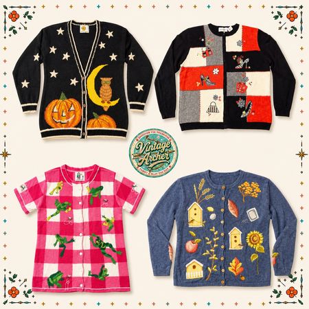 Vintage Heavy Knit Novelty Jumpers Mix: 10pcs (S6)
