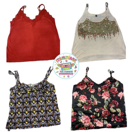 Vintage Y2K Cami Top Bundle – 10pcs | VR369