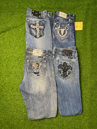 y2kウィメンズジーンズ miss mee rockrevival and true religion # 8