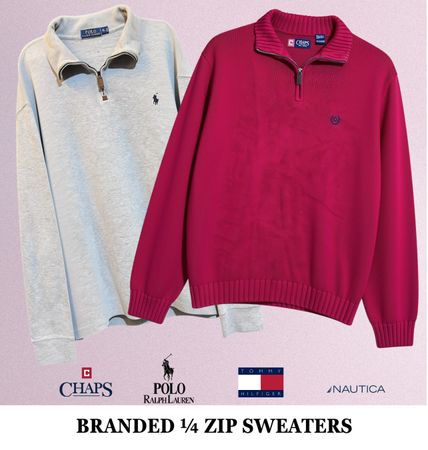 Pulls zippés 1/4 de marques dont Ralph Lauren et Tommy Hilfiger