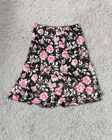 CN*1007**Y2K Dark Floral Skirt Grunge Fairycore Aesthetic