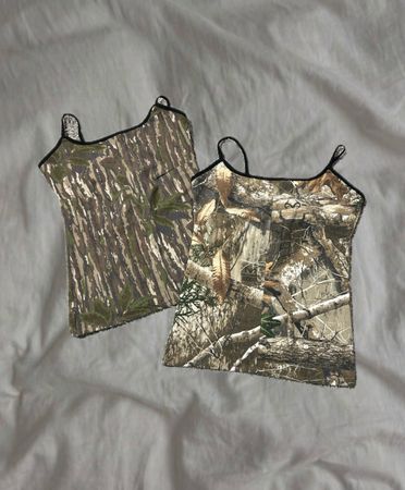 Upcycled Realtree Lace-Up Tops