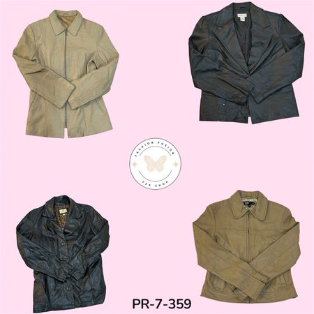 Women's Vintage Leather Jacket – Classic Biker Style (PR-7-359)