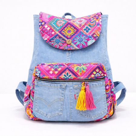 CR2009 Upcycled Denim Backpack | Vintage Wholesale  display picture 3