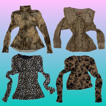 Y2K Trashy Chic Leopard Tops (RS-77)