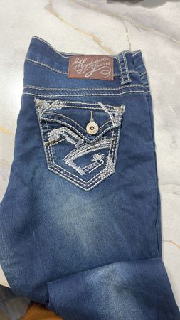 Pantaloni in denim ricamati Y2k scelti a mano personalizzati
